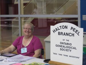 Jane Watt representing Halton Peel Branch Ontario Genealogical Society Conference 2013